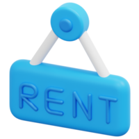 rent 3d render icon illustration png