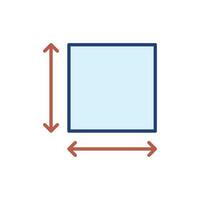 zona y dimensión símbolo - vector