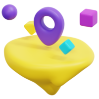 land 3d render icon illustration png