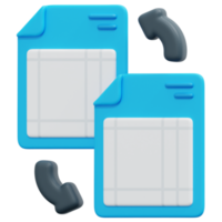 document 3d render icon illustration png