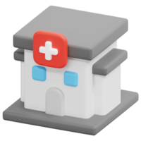 ilustração de ícone de renderização 3d do hospital png