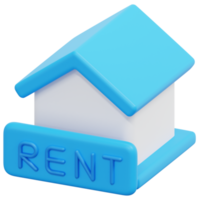 rent 3d render icon illustration png