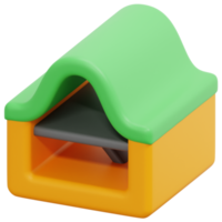 underground house 3d render icon illustration png