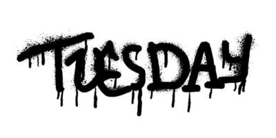 Spray Painted Graffiti Tuesday Word Sprayed isolated with a white background. vector