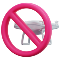 no drone zone 3d render icon illustration png