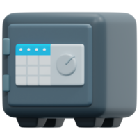 safe box 3d render icon illustration png