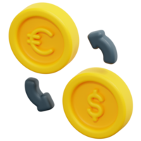 money exchange 3d render icon illustration png