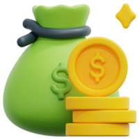 money 3d render icon illustration png