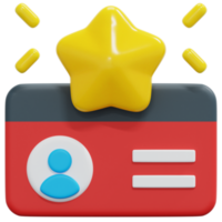 ilustración de icono de renderizado 3d de tarjeta de miembro png