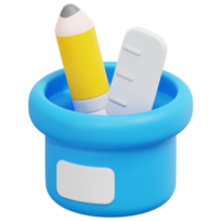 stationery 3d render icon illustration png