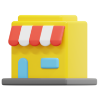 illustration de l'icône de rendu 3d de la boutique png