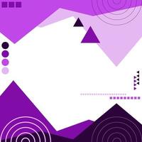 purple abstract background with circles,triangles,square grid vector