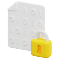 encrypted 3d render icon illustration png