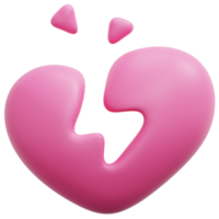 gebroken hart 3d geven icoon illustratie png