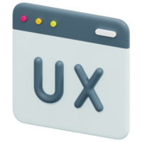 ux design 3d render icon illustration png