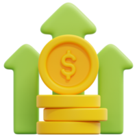 revenue 3d render icon illustration png