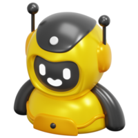 robot 3d render icon illustration png