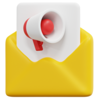 email 3d render icon illustration png