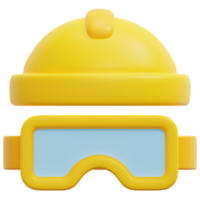 casco 3d render icono ilustración png