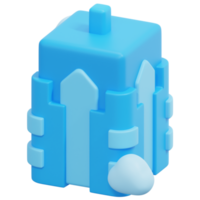 skyscraper 3d render icon illustration png