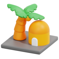 resort 3d render icon illustration png