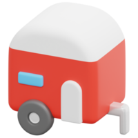 trailer 3d render icon illustration png