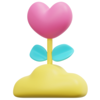 love growth 3d render icon illustration png