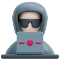 hacker 3d render icon illustration png