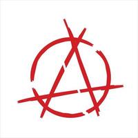 Anarchy. Letter A in the circle. Symbol of chaos and rebellion. Red brush icon. vector