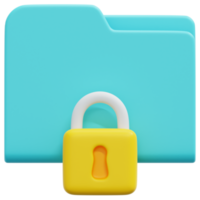 secure 3d render icon illustration png