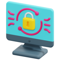 ransomware 3d render icon illustration png