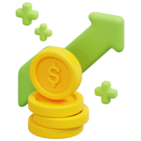 income 3d render icon illustration png