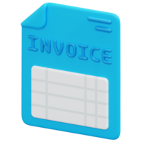 invoice 3d render icon illustration png