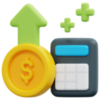 profit 3d render icon illustration png