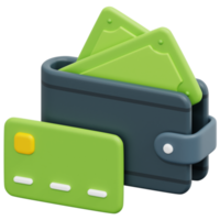 ilustração de ícone de renderização 3d de carteira png