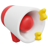 illustration de l'icône de rendu 3d mégaphone png