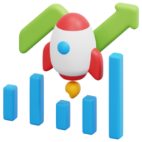 graph 3d render icon illustration png