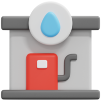 gas station 3d render icon illustration png