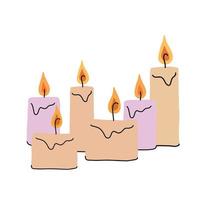 Candle for decoration. Wax candlelight. Doodle cartoon illustration vector
