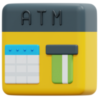 atm 3d render icon illustration png