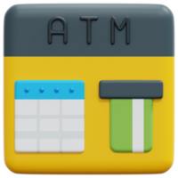 atm 3d render icon illustration png