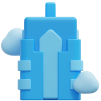wolkenkrabber 3d geven icoon illustratie png