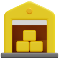 warehouse 3d render icon illustration png