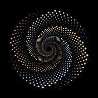 Metallic gradient dotted spiral vortex circle logo vector