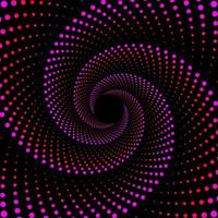 Pink and red 3d wavy dotted spiral vortex vector background