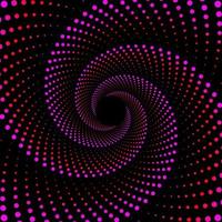 rosado y rojo 3d ondulado punteado espiral vórtice vector antecedentes