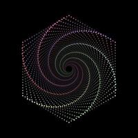3d colorful swirl pattern dots hexagon vector