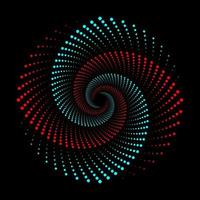 cian y rojo punteado espiral vórtice circulo vector