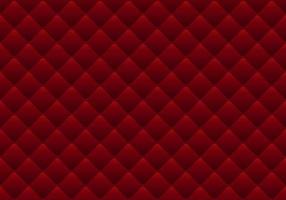 Realistic red upholstery leather texture vector background. Vintage quilted embossed squares and beads seamless pattern.