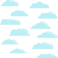 Blue bubbles cloud. Isolated Cartoon flat illustration. White sky and good summer weather. vector